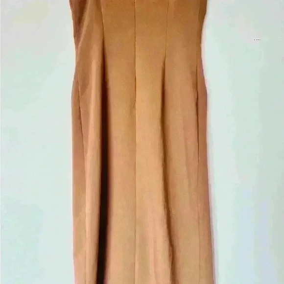 NEW! French Connection Azra Twill Strapless Neck Sleeveless Button Midi Dress - Picture 5 of 9